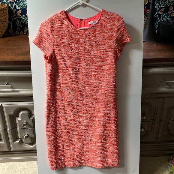 Piperlime Like new Bright Coral short sleeve textured woven Dress - Picture 1 of 10